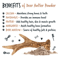 Load image into Gallery viewer, Bugalugs 100% Natural Deer Antler Supplement Powder for Dogs (70g)