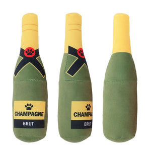 Champagne squeaky dog toy