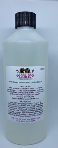 Hemp Conditioning and Detangling Grooming Spray with Lime Oil